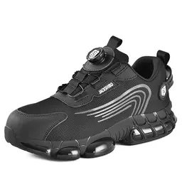 JACKSHIBO Sicherheitsschuhe Herren und Damen - Leichte, atmungsaktive Stahlkappenschuhe mit Schnürsenkeln