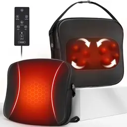 Shiatsu Rückenmassagegerät mit Hitze für Nacken- und Schulterschmerzen, 3D Knetmassage für den unteren Rücken