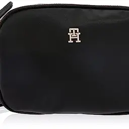 Tommy Hilfiger Damen Crossbody Bag Poppy Crossover Umhängetasche Schwarz