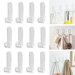 HAOXYO 12 Stück Selbstklebende Haken, Modernes Design für Dusche, Küche, Wohnzimmer & Büro