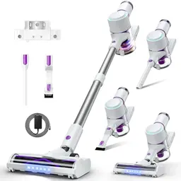 Kabelloser 6-in-1 Akku Staubsauger, 45000Pa, 60Min Laufzeit, leicht mit Touchscreen und LED-Leuchten, ideal für Tierhaare und verschiedene Böden
