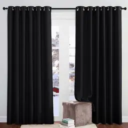 PONY DANCE Verdunkelnde Vorhänge, 2er Set, H 210 x B 200 cm, Blickdicht, Schwarz