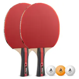 JOOLA Tischtennis Set Rosskopf - 2 Schläger + 3 Bälle, rot/schwarz