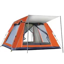 Gziztx Pop-Up-Zelt für 6-8 Personen, Sonnenschutz, Wasserdicht, leicht aufzubauen, ideal für Reisen, Wandern, Strand und Angeln (265x265x190cm, Orange)