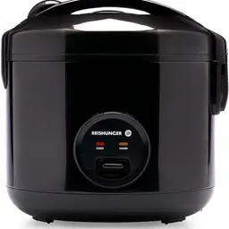 REISHUNGER Reiskocher & Dampfgarer - 1,2 L, Schwarz - Für 1-6 Personen - Mit Warmhaltefunktion & Zubehör