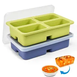 DTYGUIXE 2er Eiswürfelform aus Silikon mit Deckel - BPA-frei für Gelee, Schokolade, Kuchen und Pudding