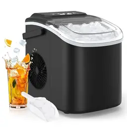PALINTH Eiswürfelmaschine, 9 Würfel in 6 Minuten, tragbar, selbstreinigend für Küche, Büro, Bar & Party