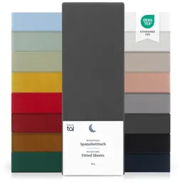 Blumtal® Spannbettlaken 180x200cm aus Microfaser - Oekotex zertifiziert - Anthrazit