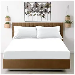 Einfarbiges Spannbettlaken für Einzelbett, 91 x 193 cm, Mikrofaser, Weiß