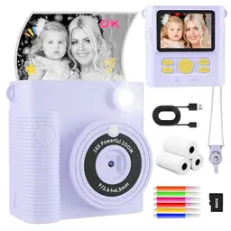 CKATE Kinder Sofortbildkamera mit 2 Shutters - 1080P HD, 32G SD Karte, Geschenk für Kinder ab 4 - Traum Lila