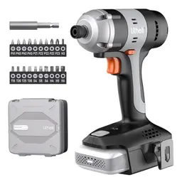LiTHELi Akkuschlagbohrschrauber 20V mit 1/4" Sechskantschaft, Gürtelclip und 21 Zubehörteilen