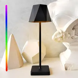 KERNOWO Kabellose Touch Dimmbar Tischlampe RGB für Schlafzimmer, Esszimmer, Kaffee & Garten - Schwarz