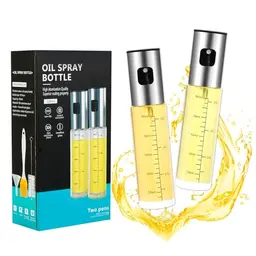 Deelyious Ölsprüher für Speiseöl & Olivenöl, 2 Stück Glas mit UV-Schutz, inkl. Reinigungsbürste & Trichter, BPA-frei