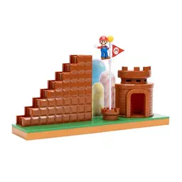 Super Mario 2,5 Zoll Spielset mit Mini Mario-Figur, interaktiver Treppe und Schloss