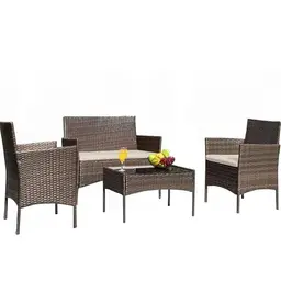 HTI living 4-teiliges Gartenmöbel Set Maceira aus Polyrattan