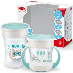 NUK Magic Cup & Mini Magic Cup Trinklernbecher, Duo-Set | 360°-Trinkrand | Auslaufsicher | BPA-frei | Mint