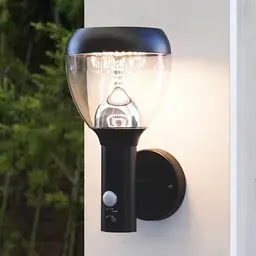NBHANYUAN LED Außenlampe mit Bewegungsmelder Schwarz 3000K Warmweiß Licht 1000LM IP44