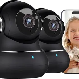 litokam Little Elf Überwachungskamera 2 Stück, 2K Babyphone mit Nachtsicht und 2-Wege-Audio, WLAN, für Haustiere