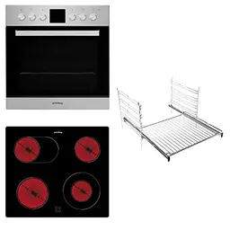 Privileg SET PV510 IN Herd-Kochfeld-Kombination mit 5 Funktionen und Hydrolyse-Reinigungsfunktion, 60cm Glaskeramik