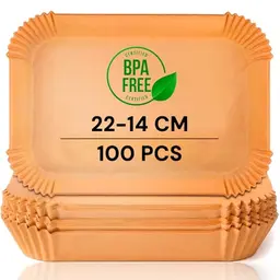 Edihome Backpapier für Heißluftfritteuse, 100 Stück, rechteckig, BPA-frei, Einweg