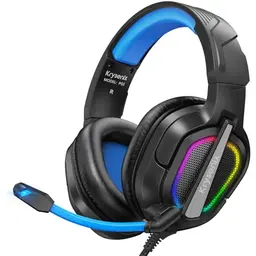 Krysenix PG2 RGB Gaming Headset für PS4, PS5, PC, Switch, Xbox - Noise Cancelling Kopfhörer mit Mikrofon, Schwarz/Blau