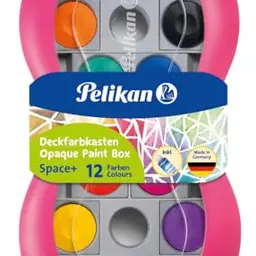 Pelikan Deckfarbkasten Space, 12 Farben + 1 Tube Deckweiß, Magenta