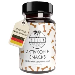 Belly Kohletabletten für Hunde - 100g - Aktivkohle gegen Durchfall & zur Unterstützung der Darmflora - Vegan
