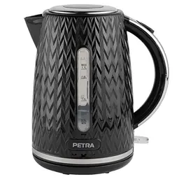 Petra PT3864BLKVDEEU10 Chevron Elektrischer Wasserkocher - BPA-frei, 1,7 l, 2200 W