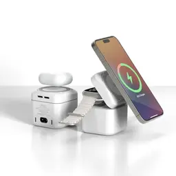 ISDT 3-in-1 MagSafe Ladeständer für iPhone 15/14/13/12, Apple Watch und AirPods (Kabel & Adapter inklusive)
