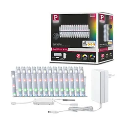 Paulmann 78867 LED Stripe MaxLED 250 Basisset, 5m, IP44, 22W, 1000lm, RGBW+, dimmbar, Silber Kunststoff