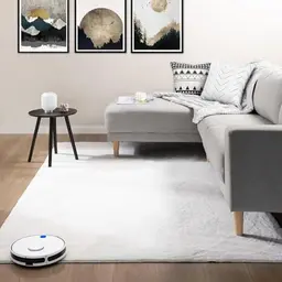 VIMODA Fellteppich für Wohnzimmer und Schlafzimmer, waschbar, creme, 120x160 cm