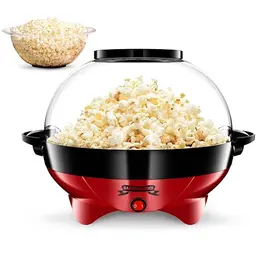 Gadgy Popcorn Maschine - Retro 5 L Popcorn Maker in Rot mit Antihaftbeschichtung