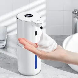 Automatischer Seifenspender mit digitaler Anzeige - 380ml, berührungslos, USB wiederaufladbar für Bad und Küche