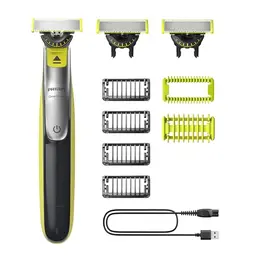 Philips OneBlade 360 - Elektrischer Bartschneider und Bodygroomer mit 4 Trimmaufsätzen und 2 Körperaufsätzen