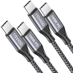 RAVIAD USB C auf USB C Kabel 2 Stück 2M 100W Schnellladekabel für iPhone 16 Pro Max, Samsung Galaxy S24, MacBook Air