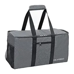 YELAIYEHAO Faltbare Mehrzweck-Tragetasche für Strand, Einkaufen, Picknick und Fitnessstudio (Grau)