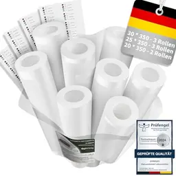 Qyrrvxy Vakuumbeutel für Lebensmittel - 8 Rollen Vakuumierfolie 30/25/20 * 350 cm, BPA-frei, für Sous Vide und Vakuumierer