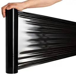 RAGO® Hand Stretchfolie Schwarz für Möbel, 130m Länge, Verpackungsmaterial, 1 Stück