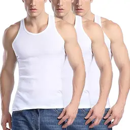 TANTOMI Herren Unterhemd 3er Pack, Tank Top, Schwarz & Weiß, Für Sport, Fitness & Alltag
