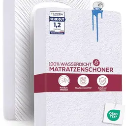 Utopia Bedding Matratzenschoner 180x200 cm Wasserdicht & Atmungsaktiv, Oeko-TEX Zertifiziert, Elastischer Matratzenschutz, Weiß