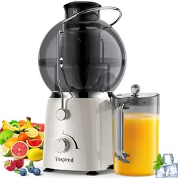 Vospeed Entsafter 1400W mit 3,5 Zoll Einfüllschacht, 1,2L Becher, BPA-frei, leicht zu reinigen
