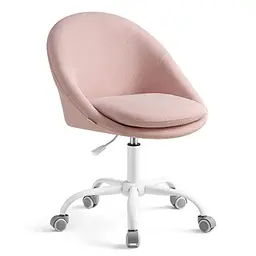 SONGMICS Höhenverstellbarer Stuhl für Homeoffice und Schlafzimmer, Pastellrosa