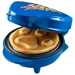 Paw Patrol Mini-Waffeleisen für Kindergeburtstage & Feste, inkl. Backampel, Ø 10cm, offizielles Lizenzprodukt, Blau