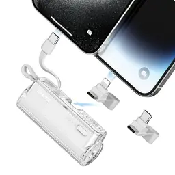 SHARGE Flow Mini Power Bank 5000 mAh Tragbare Powerbank für iPhone und AirPods - Weiß