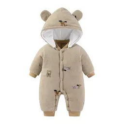 WYTbaby Baby Winter Schneeanzug mit Kapuze, Fleece, für 0-3 Monate, Kinder Mädchen und Jungen, Langarm Jumpsuit