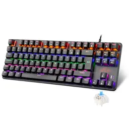 Rii Gaming Tastatur TKL QWERTZ - Mechanisch mit blauen Schaltern
