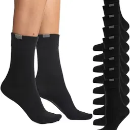 9er Pack Damen Socken, atmungsaktiv, einfarbig, mit Komfortbund, ohne drückende Naht