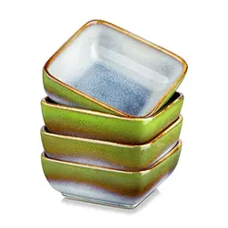 vancasso STERN 4-teiliges Dipschälchen-Set aus Steinzeug, quadratische Snack- und Dessertschalen