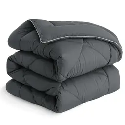Aisbo Ganzjahresbettdecke 135x200 cm - Anthrazit, Weiche und Bequeme Steppdecke