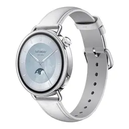 XIAOMI Watch S4 41mm Smartwatch – Ultraleicht, 150+ Sportmodi, Sicherheits-Notruffunktion, Weißes Lederarmband